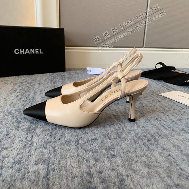 Chanel女鞋 香奈兒2020Cruise新款 小香單鞋 Chanel羊皮高跟涼鞋  naq1117